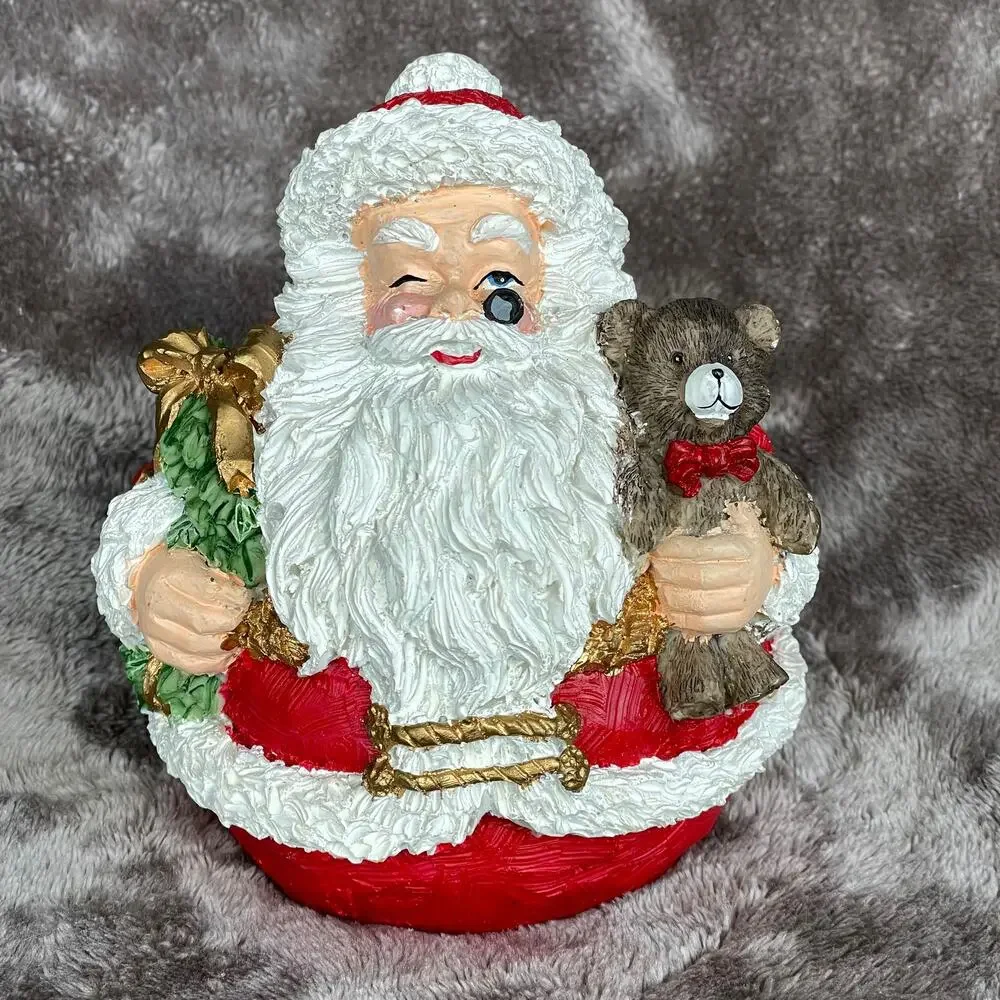 Pier 1 Santa Claus Figure Resin(?) Round Retired Christmas Collectible 6